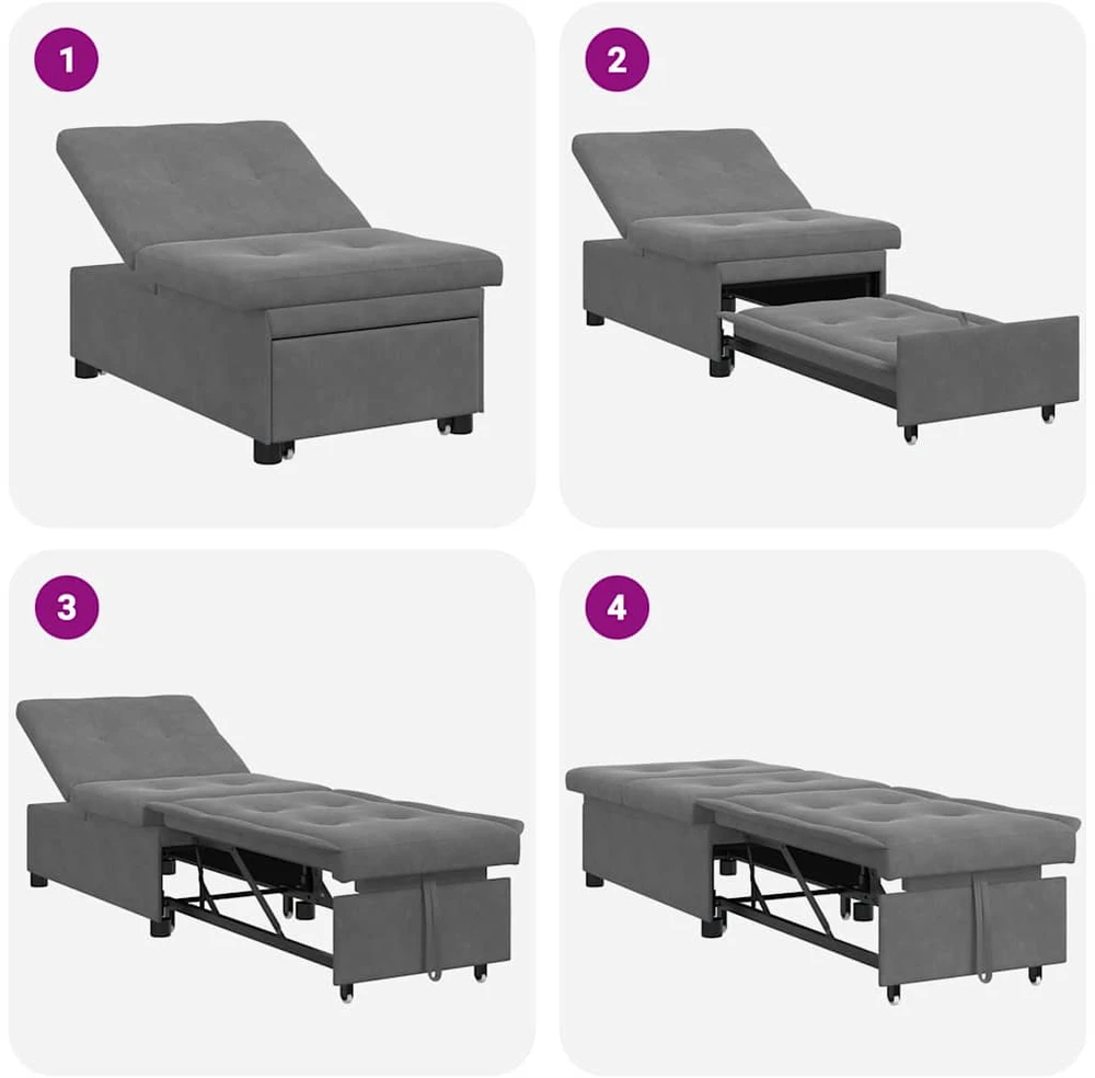 Ištraukiama sofa-lova Tamsiai pilka 194 x 67 x 82 cm