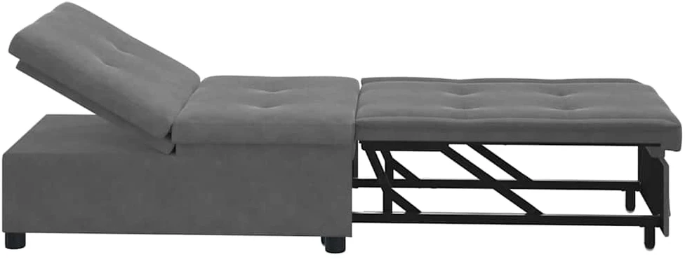 Ištraukiama sofa-lova Tamsiai pilka 194 x 67 x 82 cm