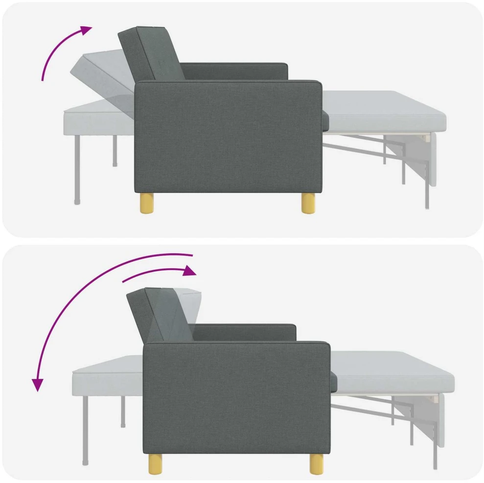 Ištraukiama sofa-lova Tamsiai pilka Audinys