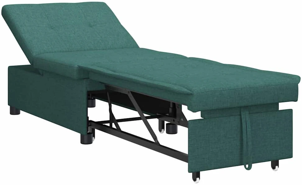 Ištraukiama sofa-lova Tamsiai žalia 194 x 50 x 82 cm audinys