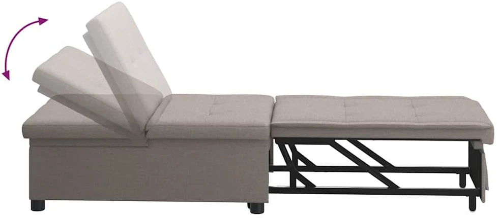 Ištraukiama sofa-lova Taupe 194 x 50 x 82 cm audinys