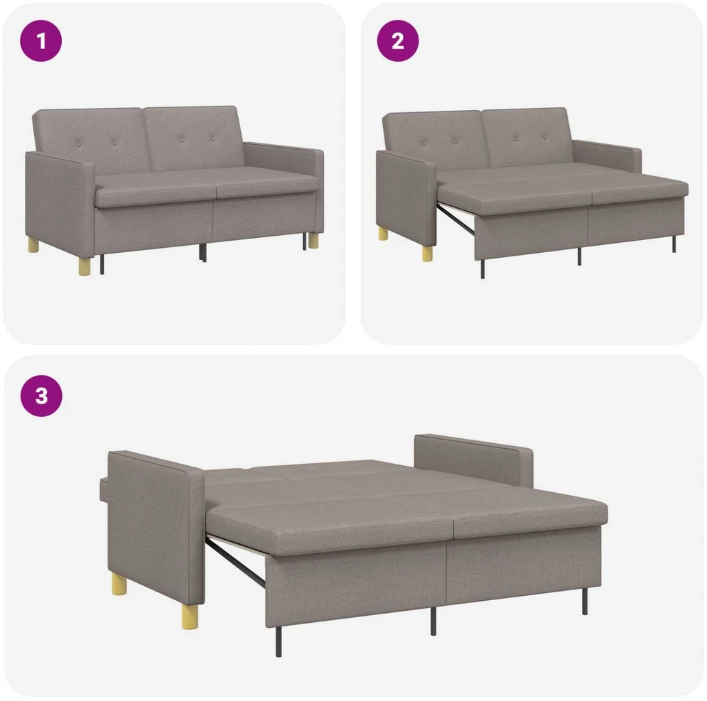 Ištraukiama sofa-lova Taupe 154 x 94,5 x 80,5 cm Audinys