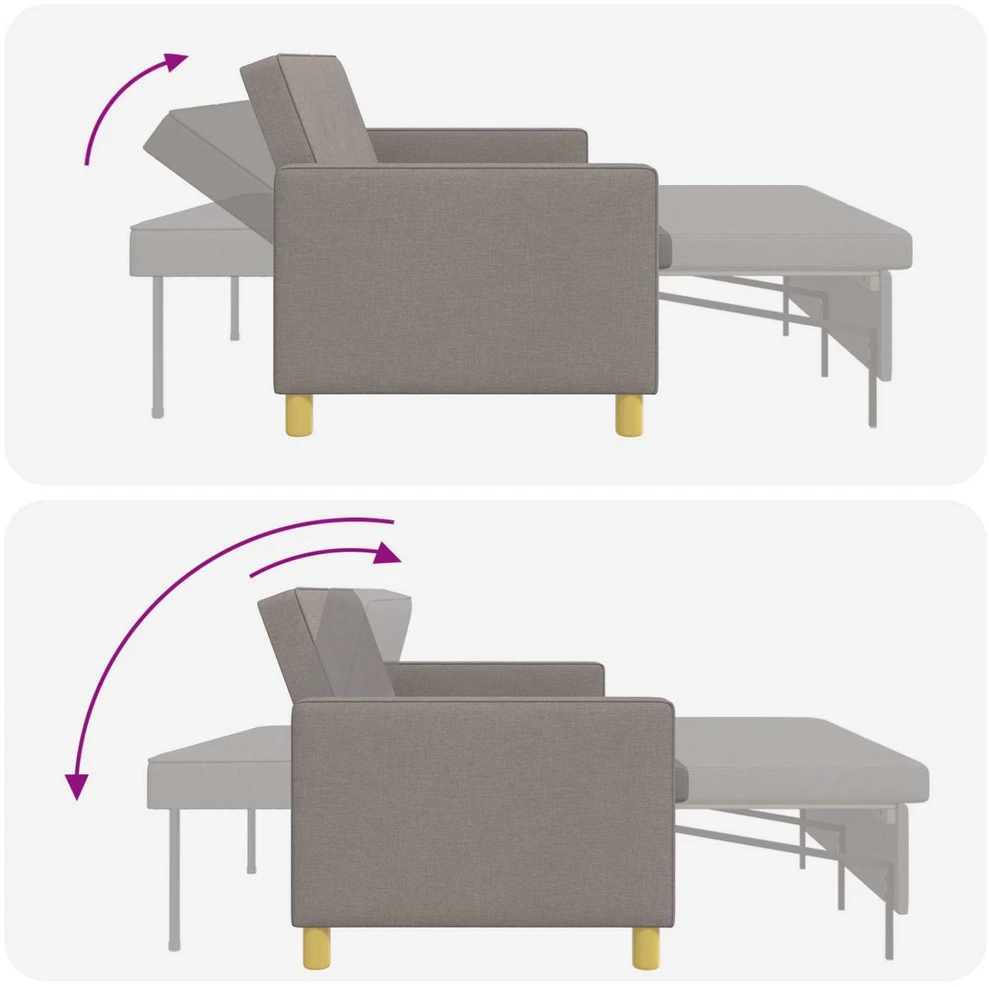 Ištraukiama sofa-lova Taupe 154 x 94,5 x 80,5 cm Audinys