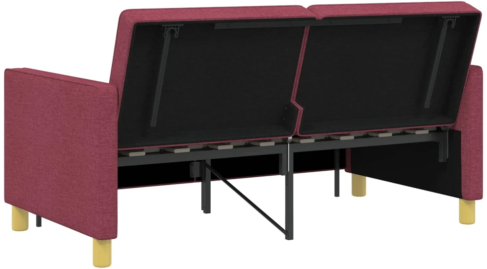 Ištraukiama sofa-lova Vyno raudona Audinys
