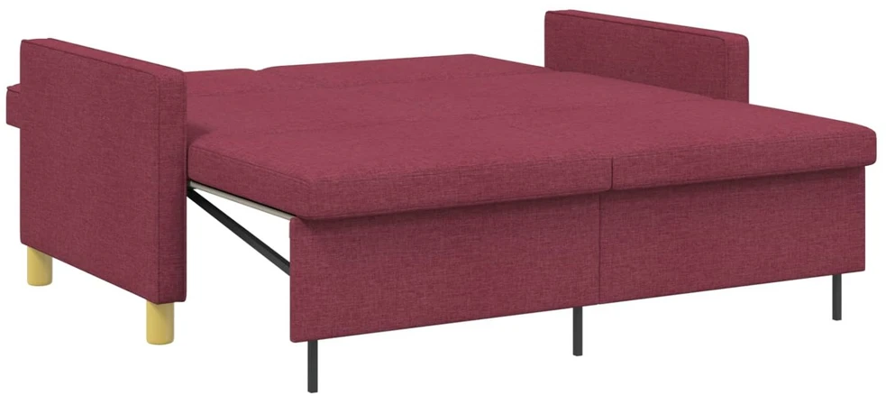 Ištraukiama sofa-lova Vyno raudona Audinys