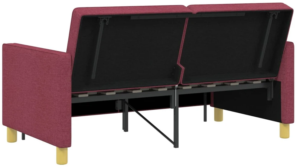 Ištraukiama sofa-lova Vyno raudona Audinys