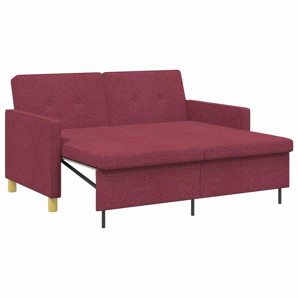 Ištraukiama sofa-lova Vyno raudona Audinys
