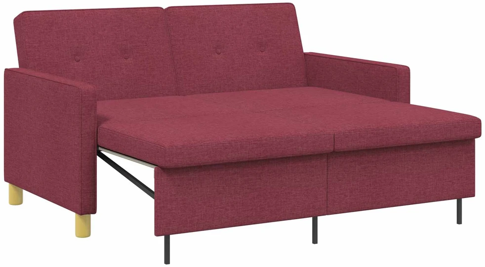 Ištraukiama sofa-lova Vyno raudona Audinys