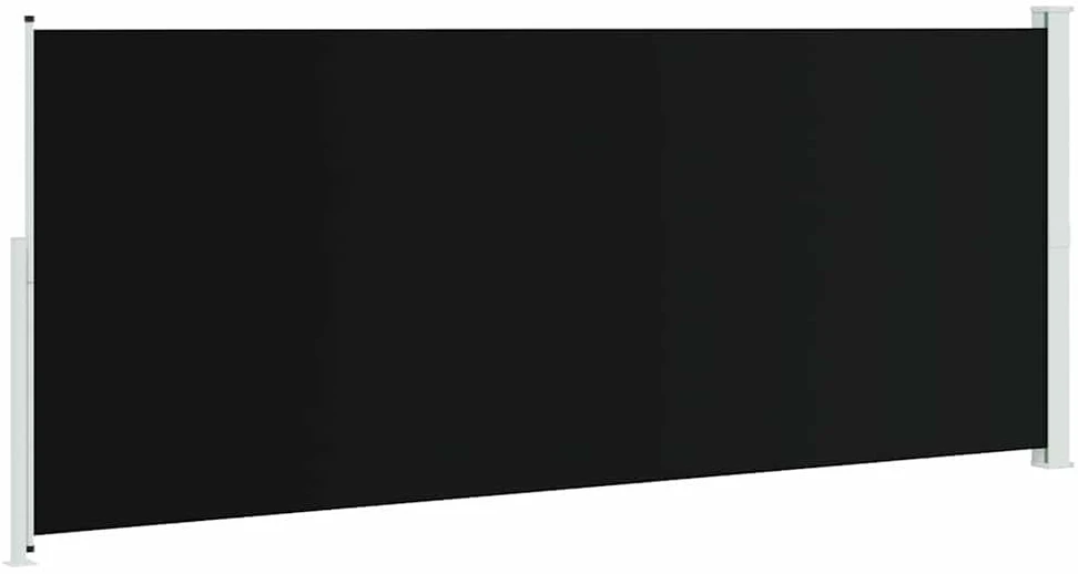 Ištraukiama šoninė kiemo pertvara, juodos spalvos, 200x500cm