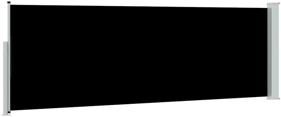 Ištraukiama šoninė kiemo pertvara, juodos spalvos, 100x300cm