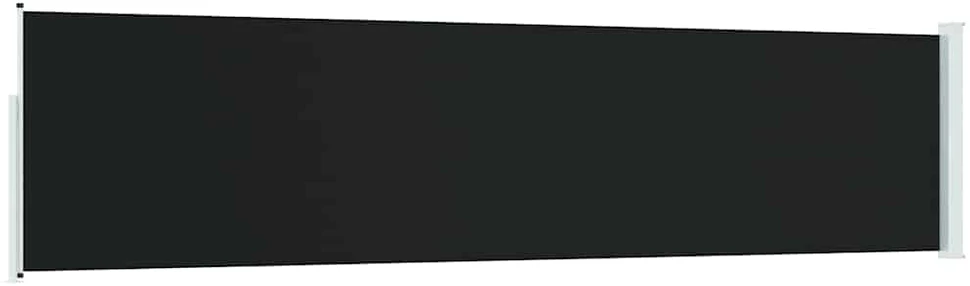 Ištraukiama šoninė kiemo pertvara, juodos spalvos, 120x500cm