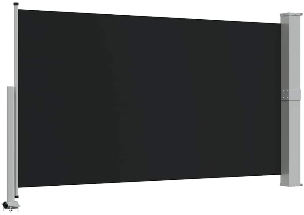 Ištraukiama šoninė kiemo pertvara, juodos spalvos, 140x300cm