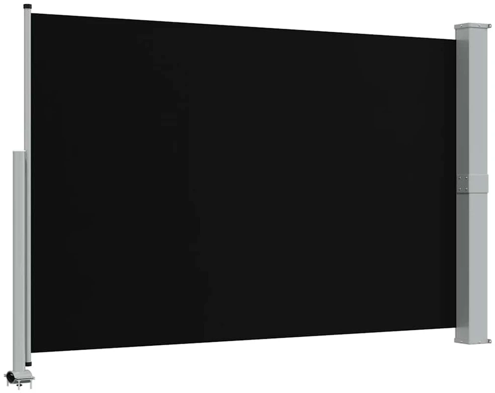 Ištraukiama šoninė kiemo pertvara, juodos spalvos, 160x300cm