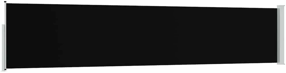 Ištraukiama šoninė kiemo pertvara, juodos spalvos, 100x500cm