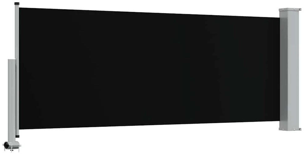 Ištraukiama šoninė kiemo pertvara, juodos spalvos, 100x300cm