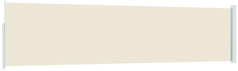 Ištraukiama šoninė kiemo pertvara, kreminės spalvos, 120x500cm
