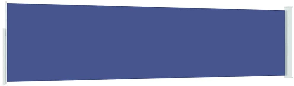 Ištraukiama šoninė kiemo pertvara, mėlynos spalvos, 117x514cm