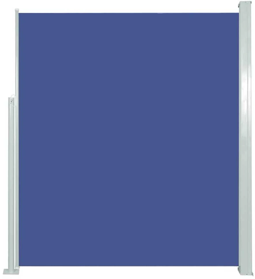 Ištraukiama šoninė kiemo pertvara, mėlynos spalvos, 117x514cm