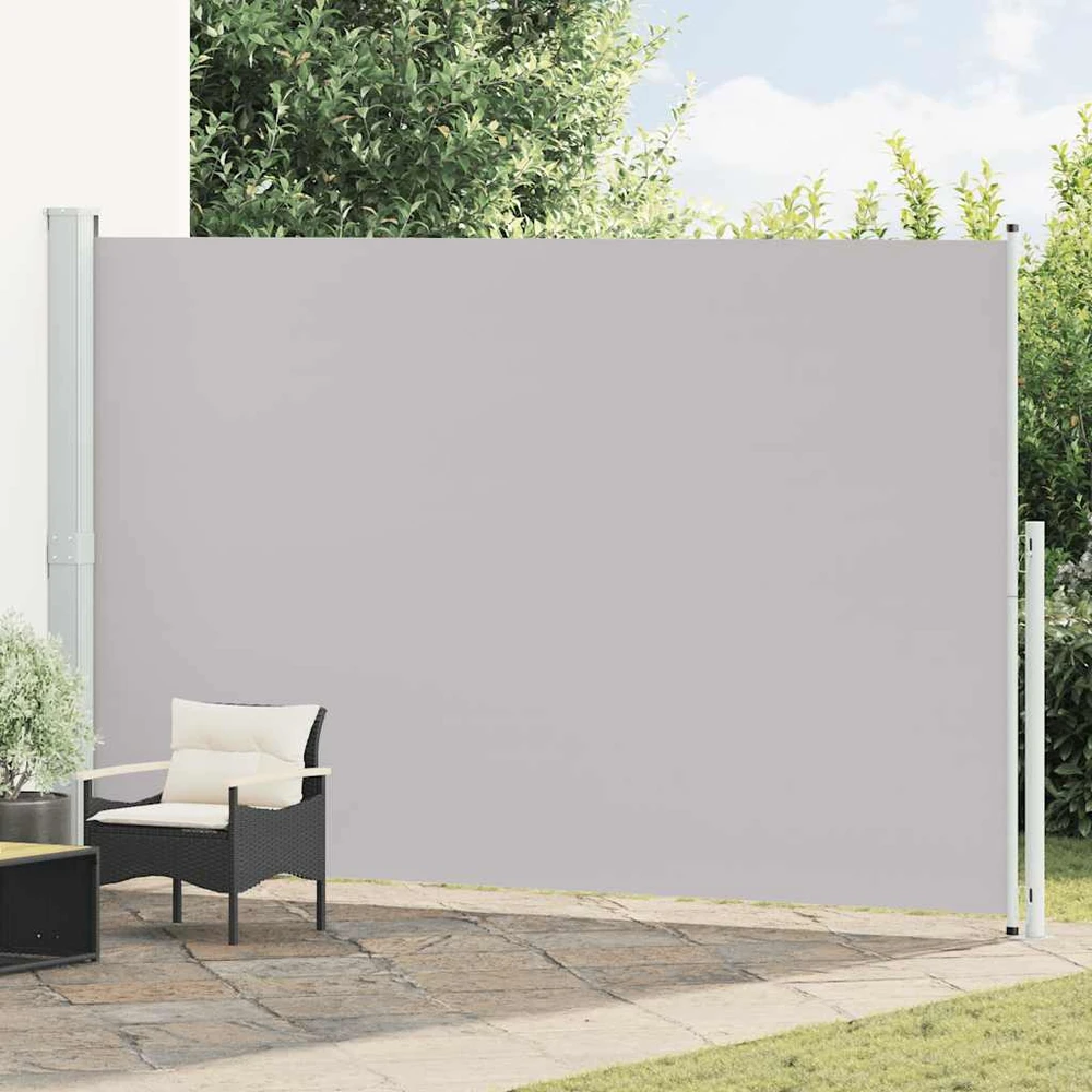 Ištraukiama šoninė kiemo pertvara, pilkos spalvos, 220x500cm