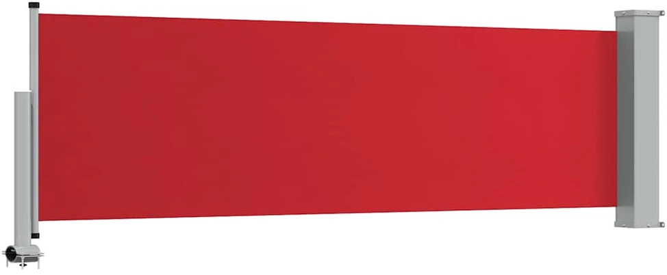 Ištraukiama šoninė kiemo pertvara, raudonos spalvos, 80x300cm