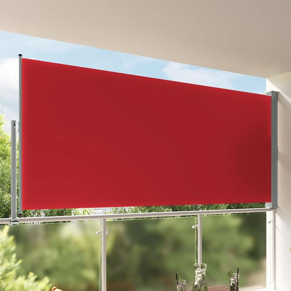 Ištraukiama šoninė kiemo pertvara, raudonos spalvos, 160x300cm