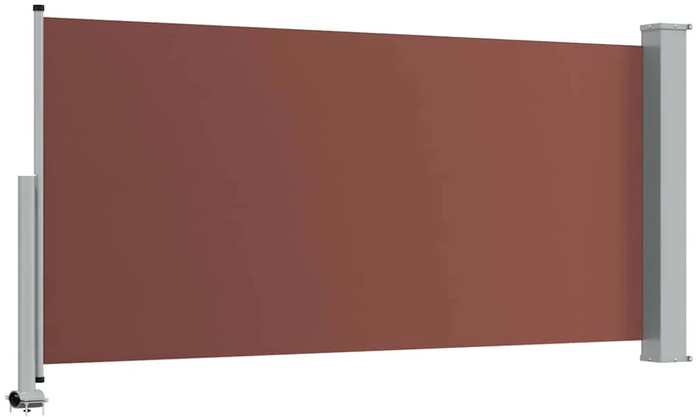 Ištraukiama šoninė kiemo pertvara, rudos spalvos, 120x300cm