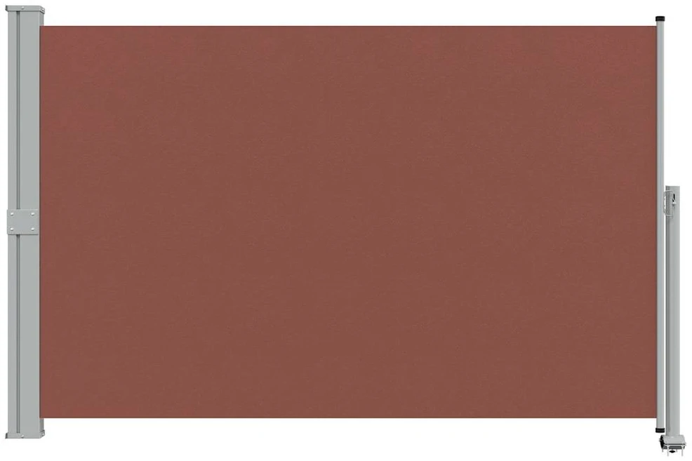 Ištraukiama šoninė kiemo pertvara, rudos spalvos, 160x300cm