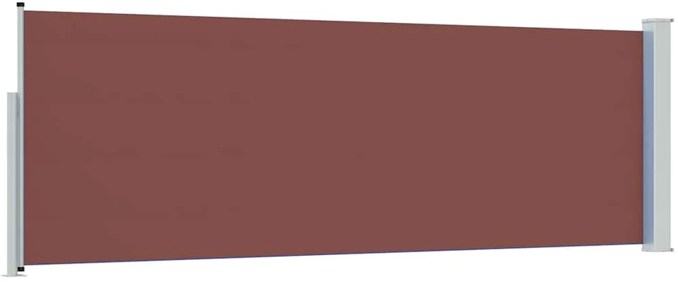 Ištraukiama šoninė kiemo pertvara, rudos spalvos, 100x300cm