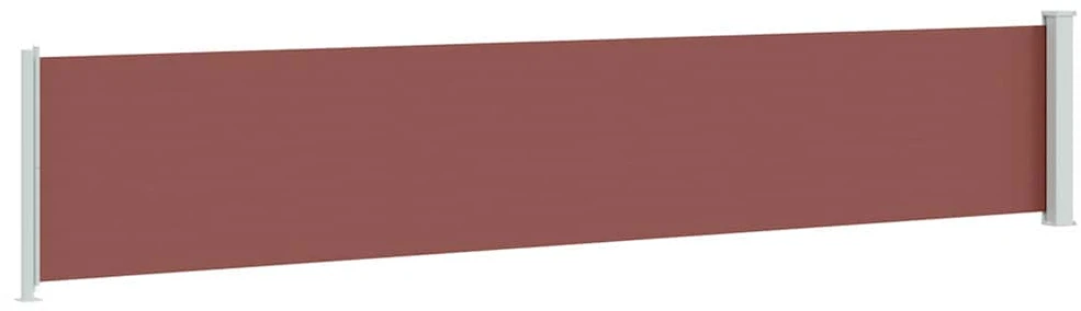 Ištraukiama šoninė kiemo pertvara, rudos spalvos, 117x600cm