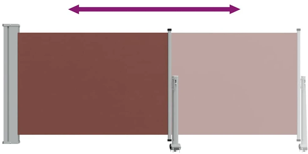 Ištraukiama šoninė kiemo pertvara, rudos spalvos, 100x300cm