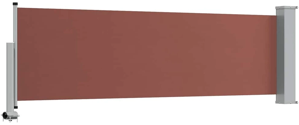 Ištraukiama šoninė kiemo pertvara, rudos spalvos, 80x300cm