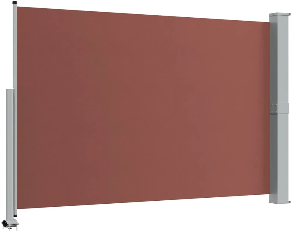 Ištraukiama šoninė kiemo pertvara, rudos spalvos, 160x300cm