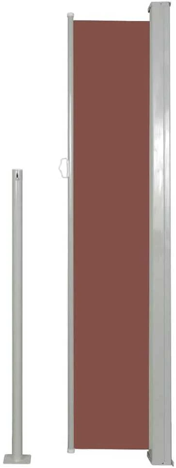 Ištraukiama šoninė kiemo pertvara, rudos spalvos, 120x500cm
