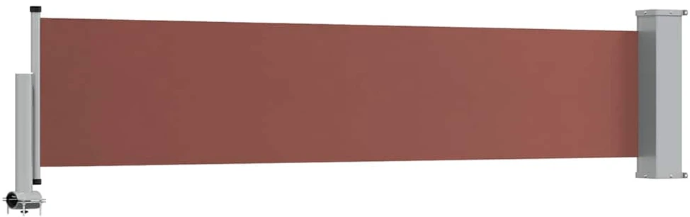 Ištraukiama šoninė kiemo pertvara, rudos spalvos, 60x300cm