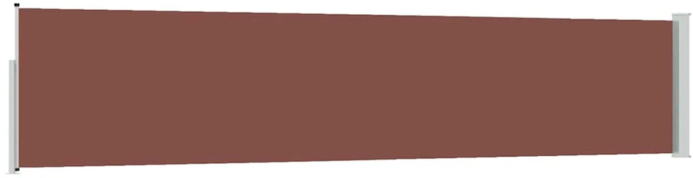 Ištraukiama šoninė kiemo pertvara, rudos spalvos, 100x500cm