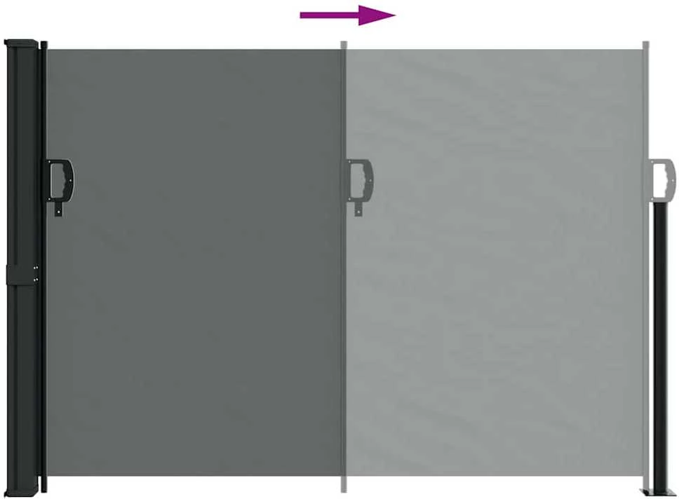 Ištraukiama šoninė markizė, antracito spalvos, 140x300cm