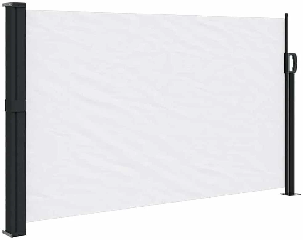 Ištraukiama šoninė markizė, baltos spalvos, 120x500cm