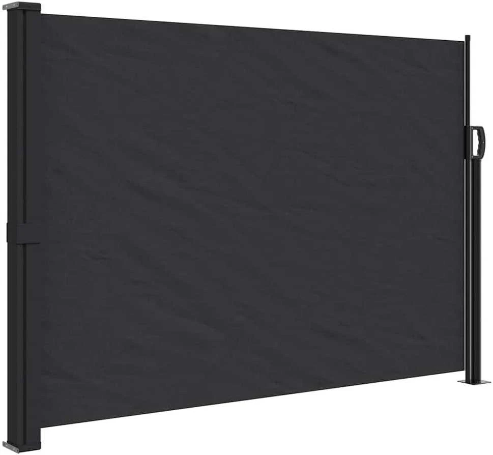 Ištraukiama šoninė markizė, juodos spalvos, 140x500cm
