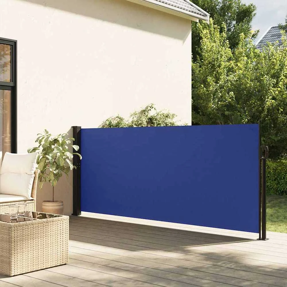 Ištraukiama šoninė markizė, mėlynos spalvos, 117x300cm