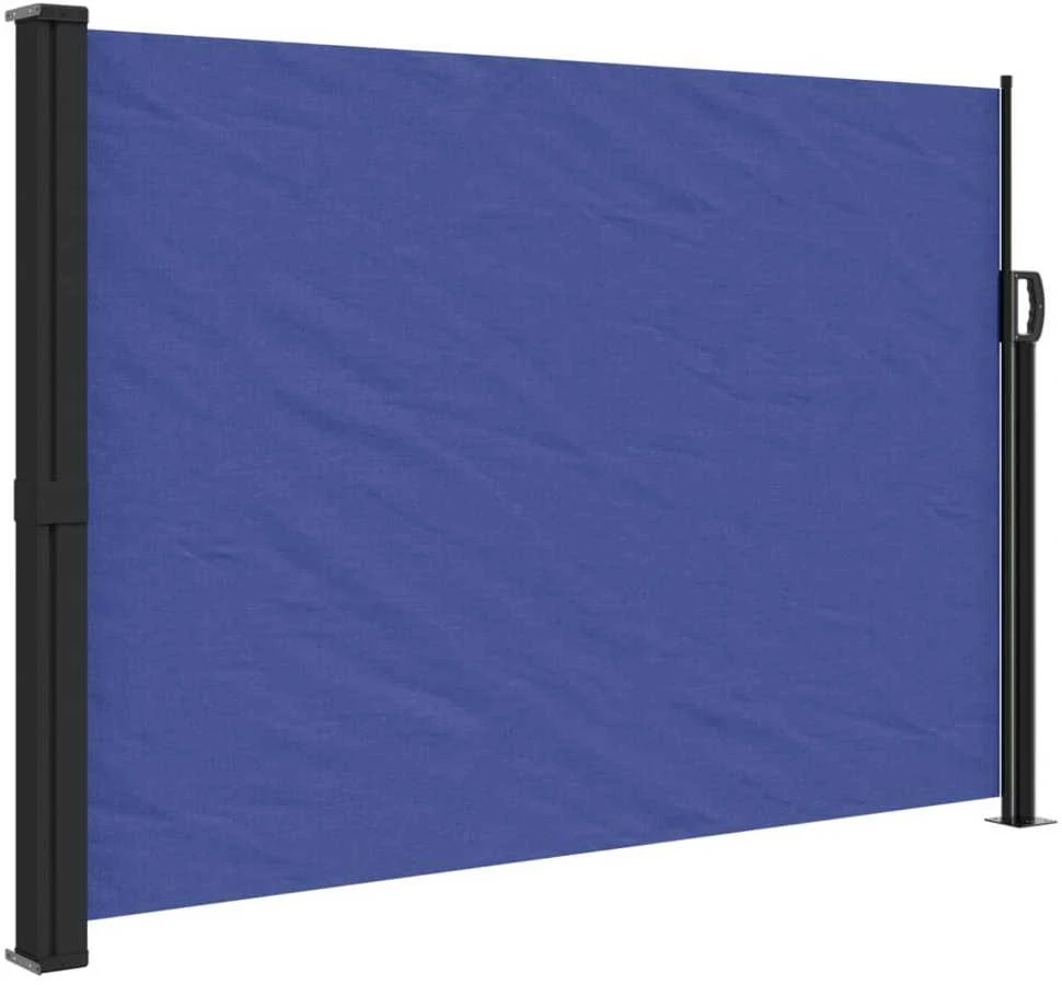 Ištraukiama šoninė markizė, mėlynos spalvos, 140x500cm