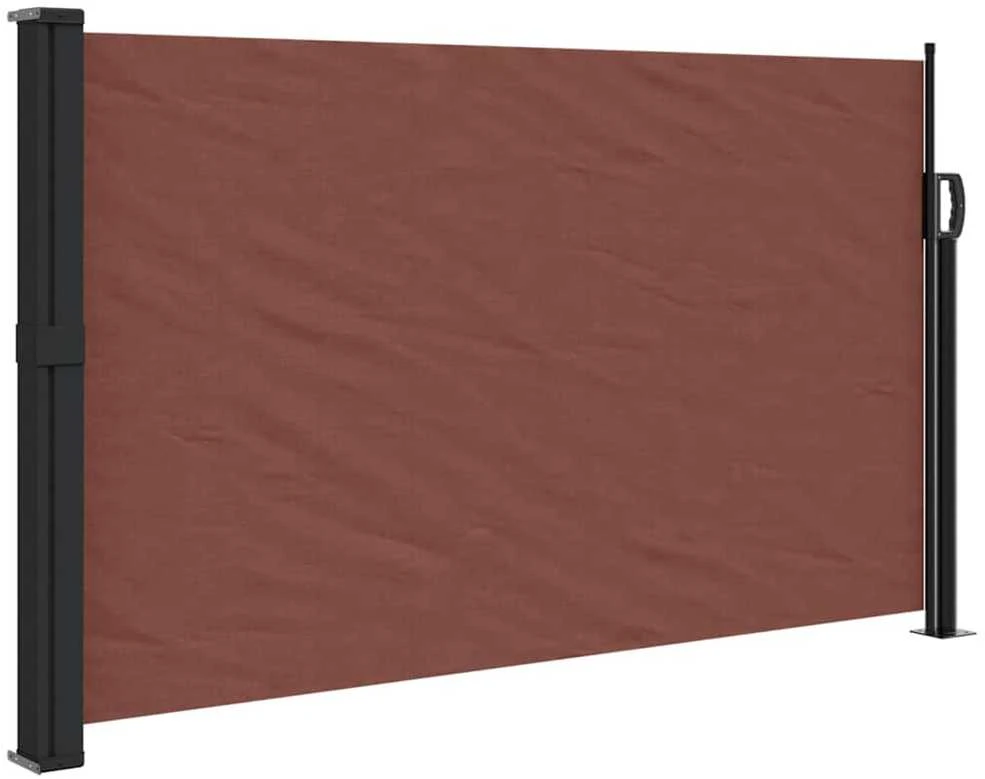 Ištraukiama šoninė markizė, rudos spalvos, 120x500cm