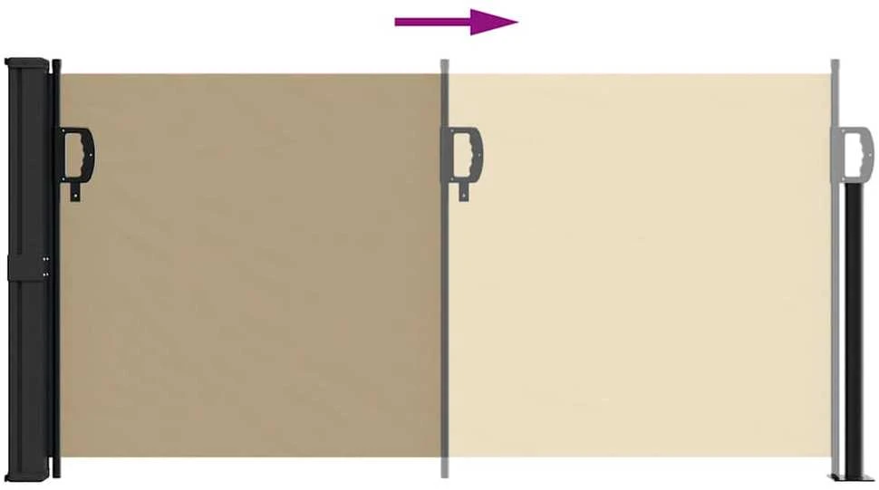 Ištraukiama šoninė markizė, smėlio spalvos, 100x300cm