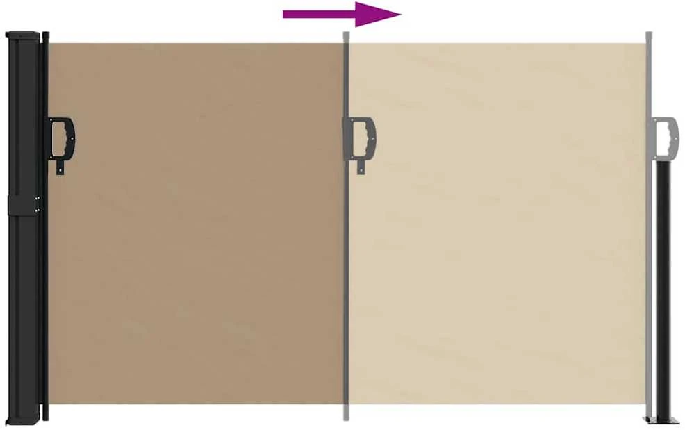 Ištraukiama šoninė markizė, taupe spalvos, 120x500cm