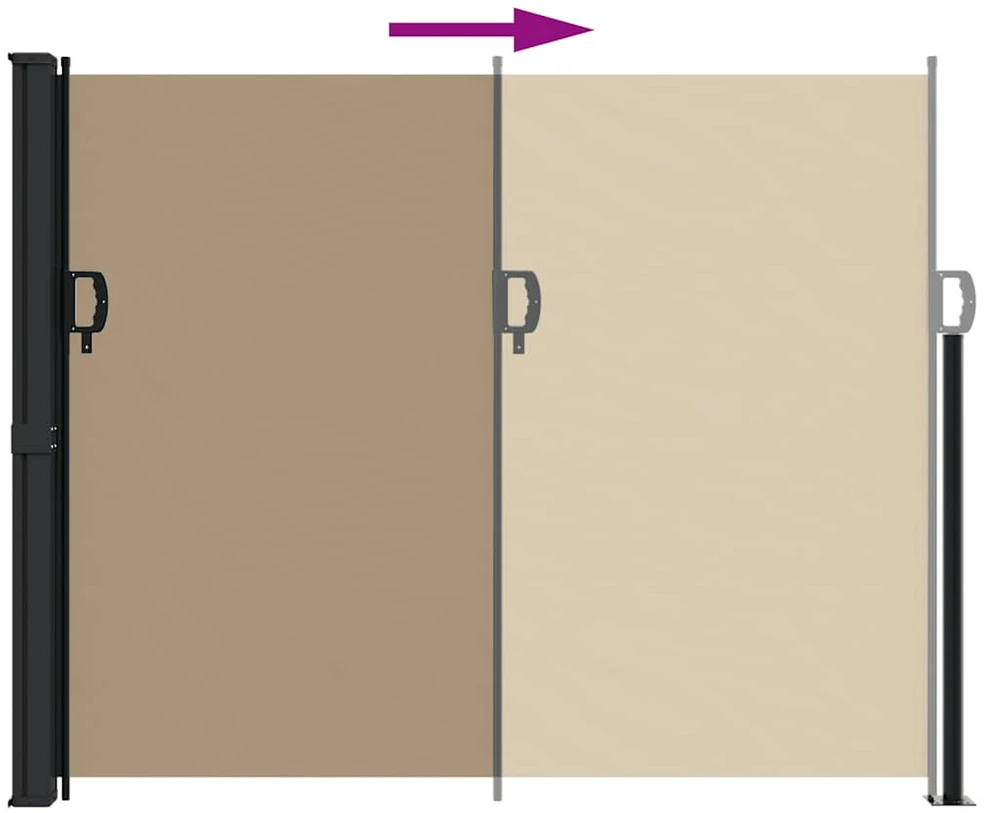 Ištraukiama šoninė markizė, taupe spalvos, 160x500cm