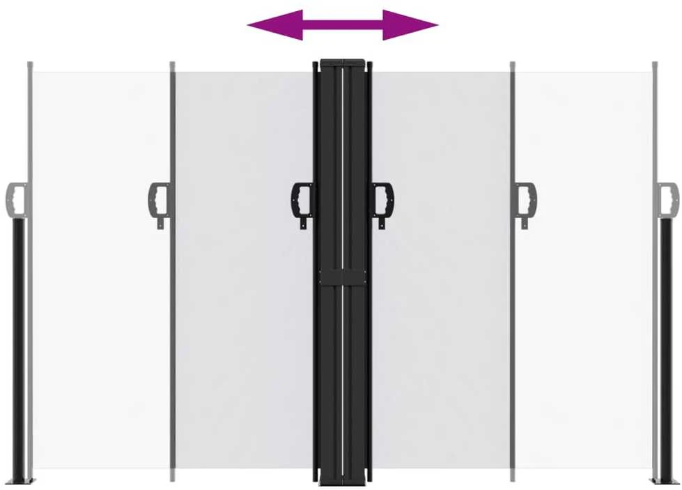 Ištraukiama šoninė pertvara, baltos spalvos, 160x1200cm