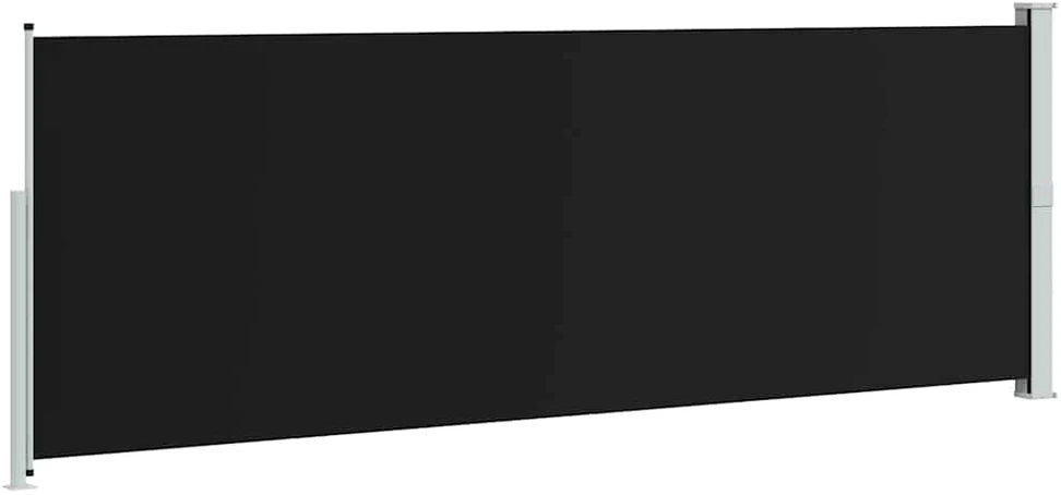 Ištraukiama šoninė pertvara, juodos spalvos, 160x500cm