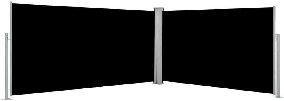 Ištraukiama šoninė pertvara, juodos spalvos, 160x600cm