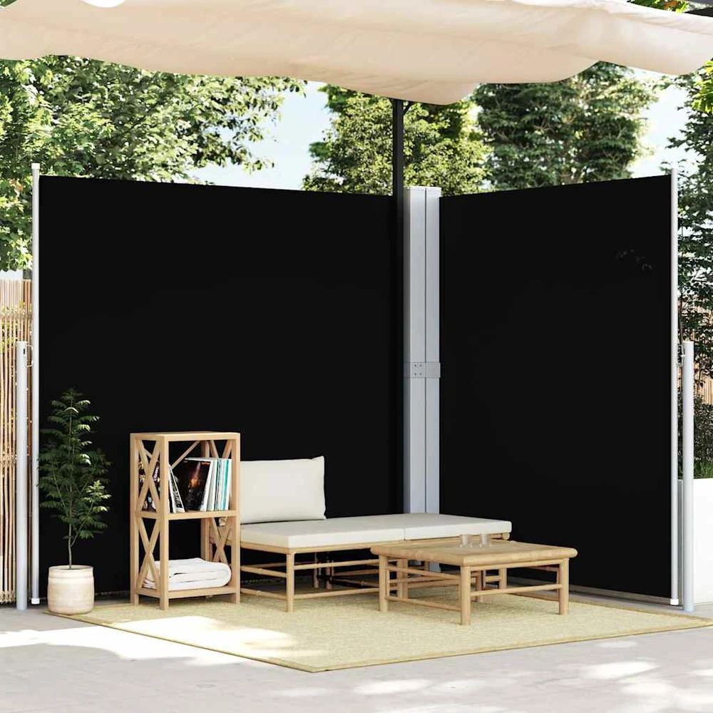 Ištraukiama šoninė pertvara, juodos spalvos, 200x600cm