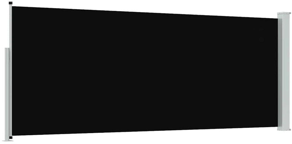 Ištraukiama šoninė pertvara, juodos spalvos, 120x300cm
