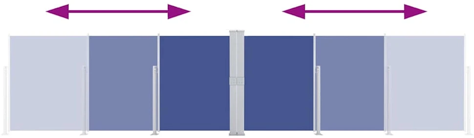 Ištraukiama šoninė pertvara, mėlynos spalvos, 140x600cm